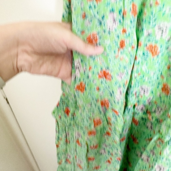 Banjanan Iris Dress Siesta Lime Green Floral Maxi Dress Small - Picture 6 of 10